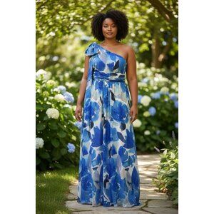 ELIZA J Women Floral Blue Gown 4